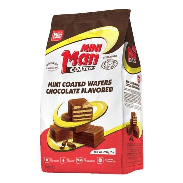 Man Chocolate Covered Mini Wafers 7 Oz-121-302-11