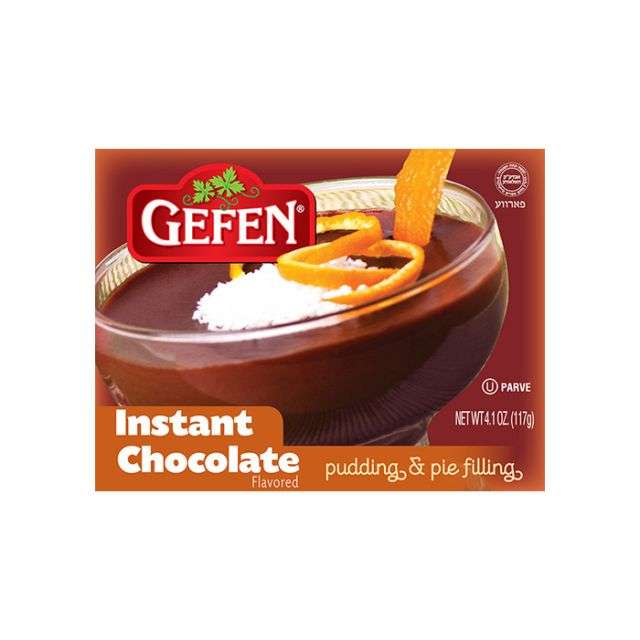Gefen Instant Chocolate Flavored Pudding and Pie Filling 4.1 oz-04-225-04