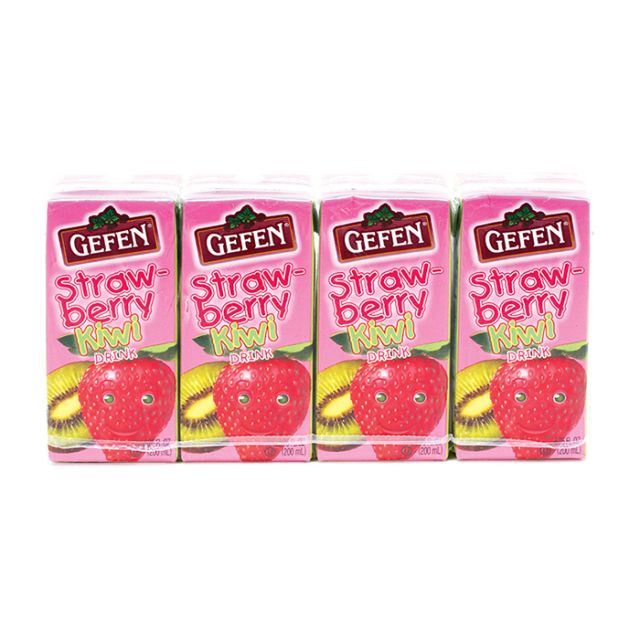 Gefen Strawberry Kiwi Juice Boxes 4Ã—6.7 Oz-208-330-02