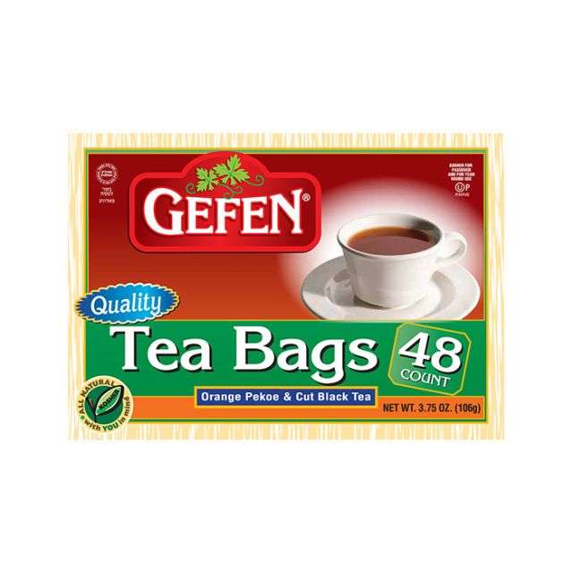 Gefen Tea Bags Orange Pekoe and Black Tea Assortment (48CT) 3.75 Oz-04-379-01