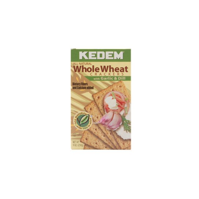 Kedem Whole Wheat Crackers with Garlic 9 oz-121-317-10