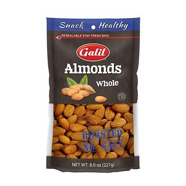 Galil Almonds Roasted No Salt 8 Oz-04-458-01