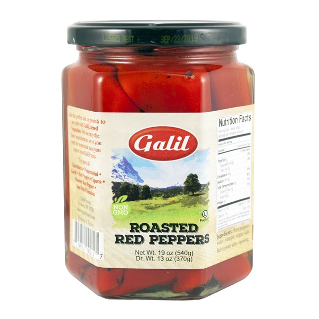 Galil Jarred Roasted Red Peppers 19 Oz-04-366-02