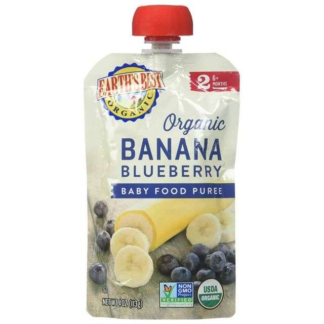 Earth's Best Organic Baby Food Banana Blueberry 4 Oz-05-363-06
