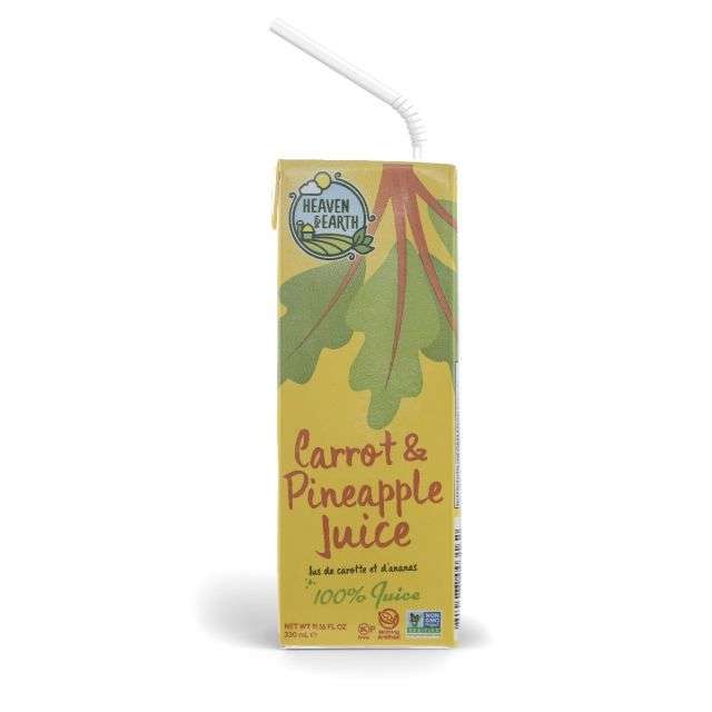 Heaven & Earth Carrot & Pineapple 100% Juice 11.16 Oz-208-790-09