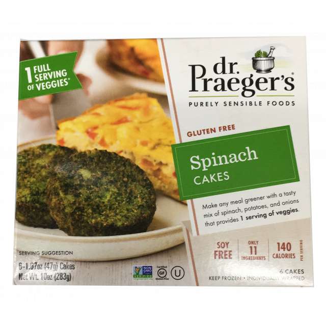Dr Praegrers Cakes Spinach   6 Pc 10 oz-PK980122
