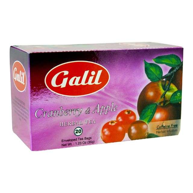 Galil Cranberry & Apple Herbal Tea 20 Teabags 1.23 Oz-04-350-08
