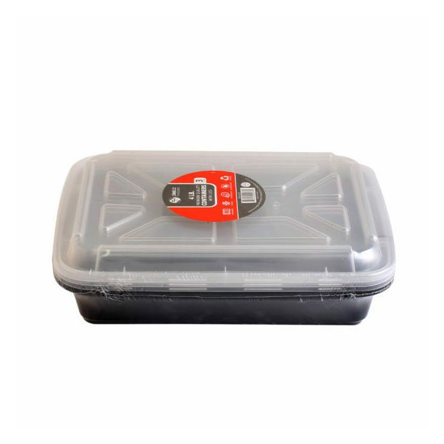Bento 4 Lb Oblong Containers With Lids 3 Ct-232-569-04