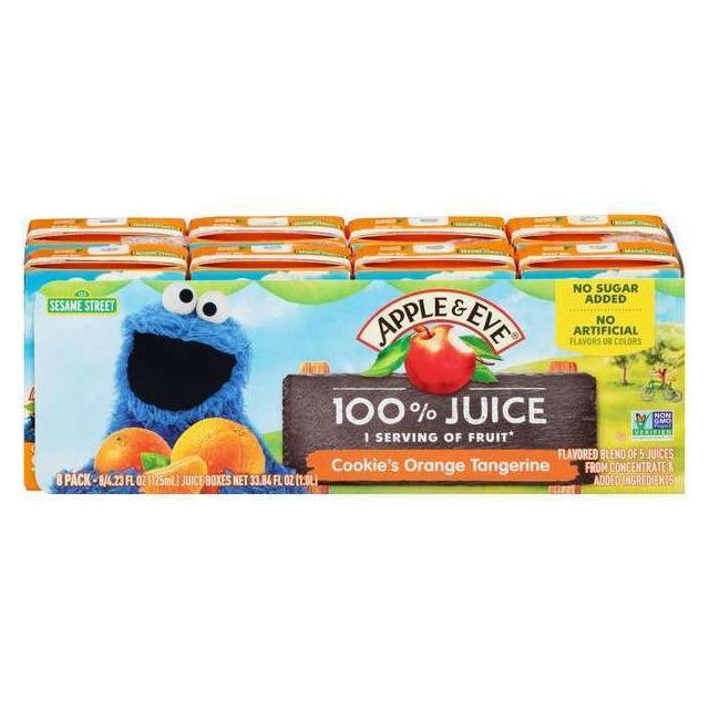 Apple & Eve Cookie's Orange Tangerine Juice 8 Pack-208-330-08