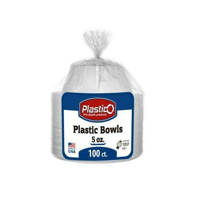 Plastico 5 oz Plastic Bowls  100 Ct-232-564-12