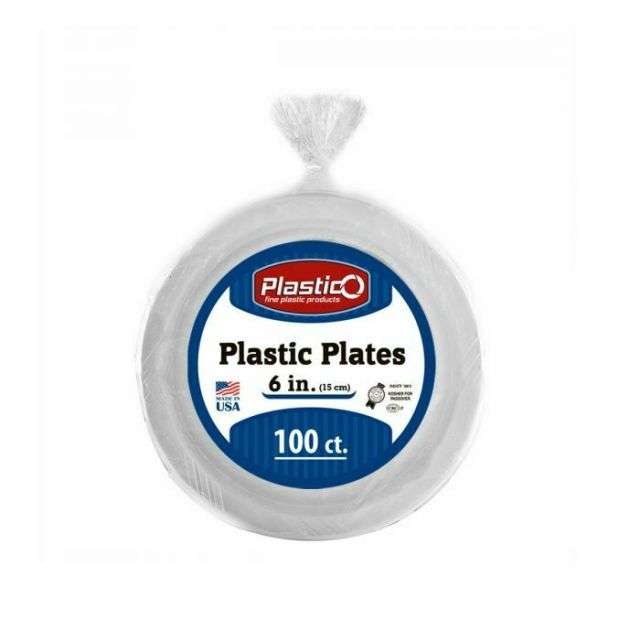 Plastico 6" Plastic Plates 100 Ct-232-564-13