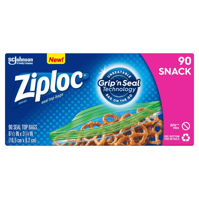 Ziploc Snack Bags 90 Bgs-232-562-13