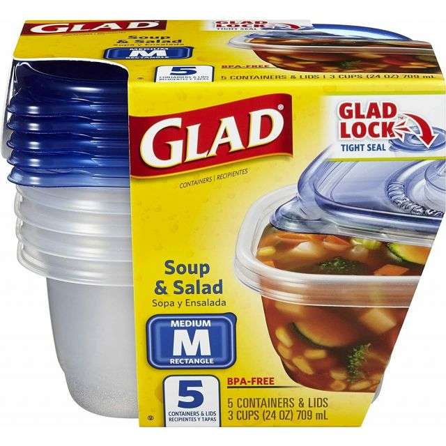 Glad Food Storage Containers  Tall Entrée Container - 42 Oz 3 Ct-FFP-GTE