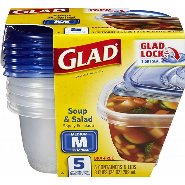 Glad Food Storage Containers Tall EntrÃ©e Container - 42 Oz 3 Ct-FFP-GTE