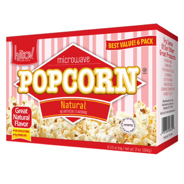 Kitov Popcorn Micro Natral 21 Oz-121-352-02