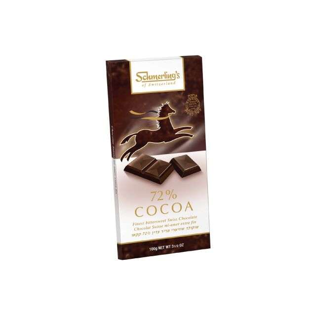 Schmerling's 72% Cocoa Parve Chocolate Bar 3.5 Oz-QP-0-97643-04454-6