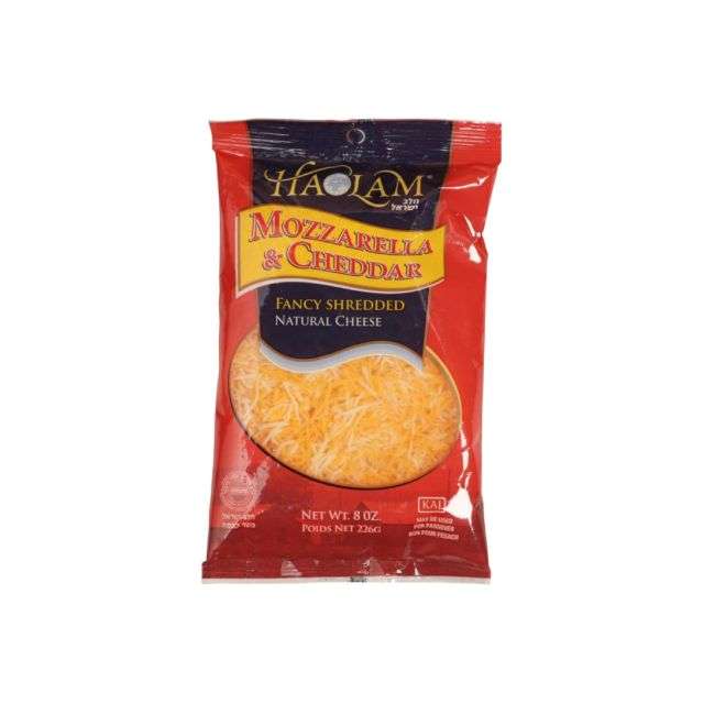 Haolam Mozzarella & Cheddar Fancy Shreded Natural Cheese 8 Oz-320-615-12