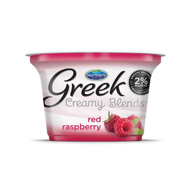 Norman’s Greek Creamy Blends red raspberry 2% Fat Yogurt 5.3 Oz-FFP-NO101
