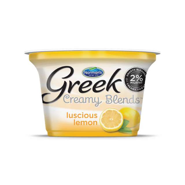Norman’s Greek Creamy Blends luscious lemon 2% Fat Yogurt 5.3 Oz-FFP-NO103