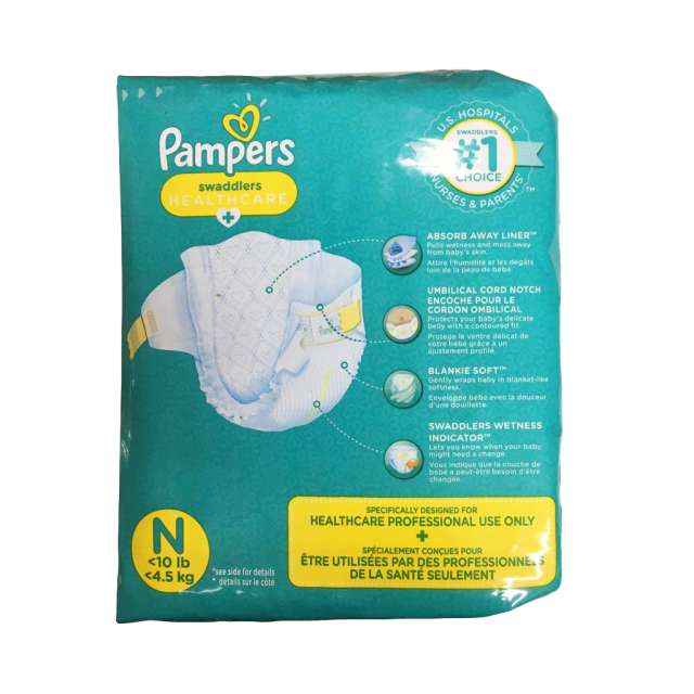 Pampers Swaddlers Healthcare Diapers Size N  For 10Lb  4.5 Kg 20 Ct-05-647-02