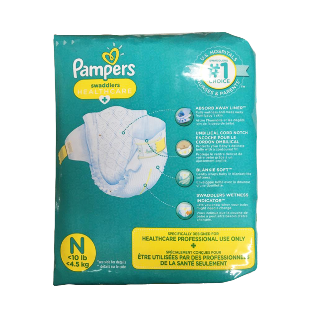 Pampers Swaddlers Healthcare Diapers Size N  For 10Lb  4.5 Kg 20 Ct-05-647-02