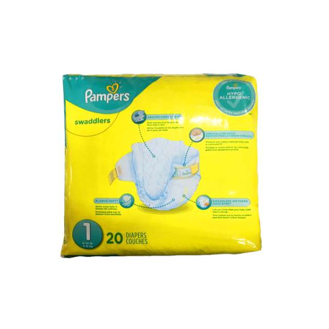 Pampers Swaddlers Diapers Size 1  For 8-14Lb  4-6 Kg  20 Ct-05-647-03