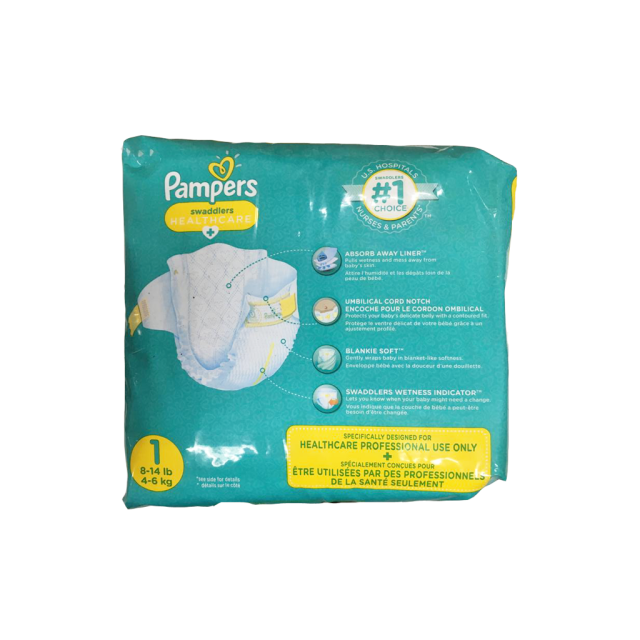 Pampers Swaddlers Diapers Healthcare Size 1  For 8-14Lb  4-6 Kg  20 Ct-05-647-04