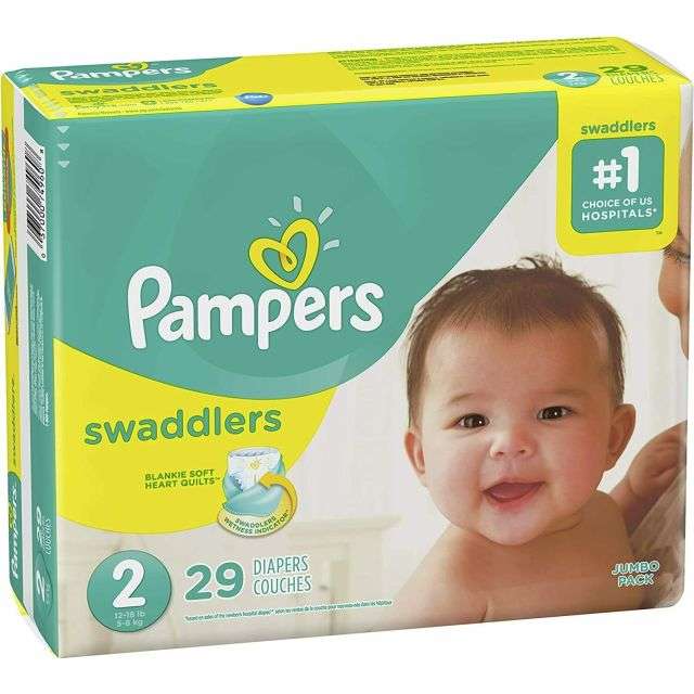 Pampers Swaddlers Diapers Size 2  For 12-18Lb  5-8 Kg  29 Ct-05-647-06