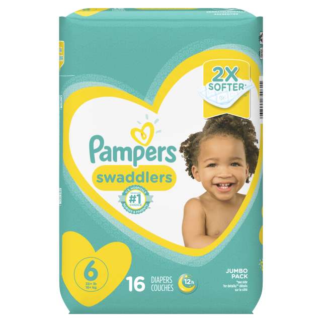 Pampers Baby Swaddlers Diapers Size 6  For 35+Lb  16+ Kg  22 Ct-05-647-10