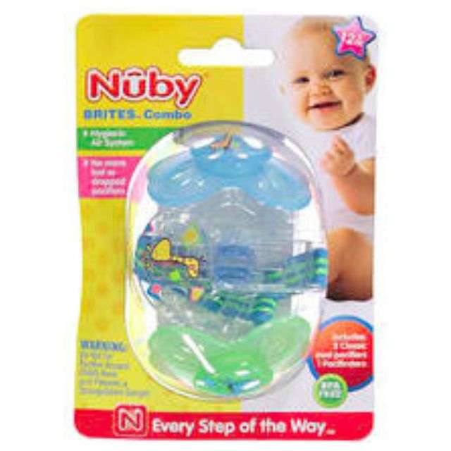 Nuby 2 Pk Pacifier Combo With Holder-MPD-985357