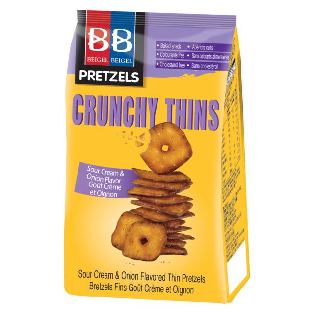 Beigel Beigel Crunchy Thins Sour Cream & Onion 10.6 Oz-121-337-09