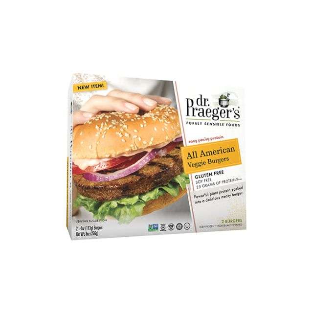 Dr Praegrers Gluten Free Burger Veggie All American 2 Burgers  8 oz-313-336-05