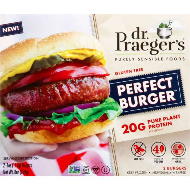 Dr Praegrers Gluten Free Burger Veggie All American 2 Burgers  8 oz-313-336-06