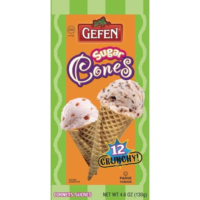 Gefen Sugared Ice Cream Cones 4.6 oz-313-340-05