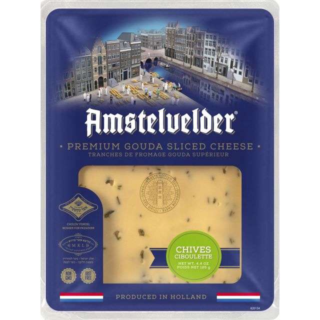 Amstelvelder Cheese Chives Slices 5.29 Oz-PK702502