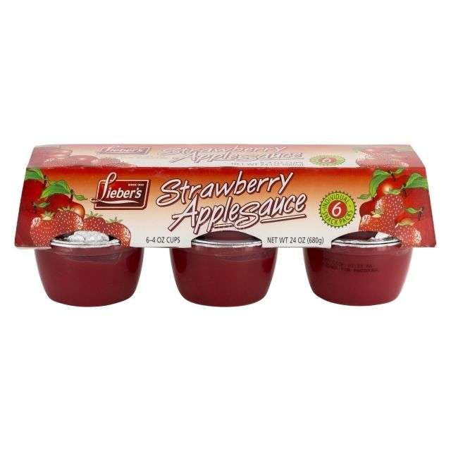 Liebers Strawberry AppleSauce 6 PACK 6Ã—4 oz-04-207-14