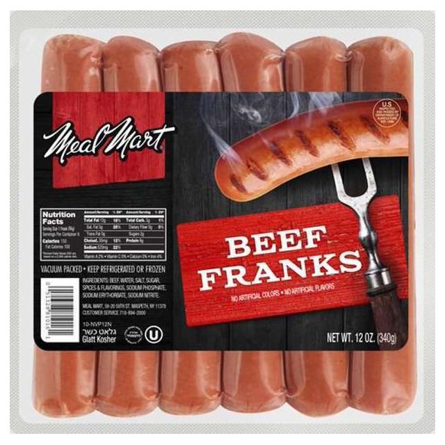 Meal Mart Beef Franks 12 oz-308-665-01