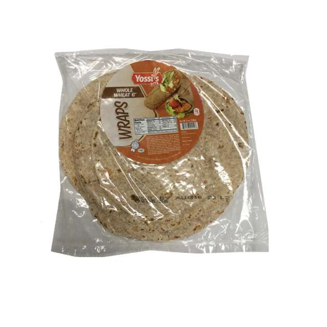 Yossis Small Whole Wheat Wraps 6" - 10 Pc (ברכתו מזונות)-237-666-05