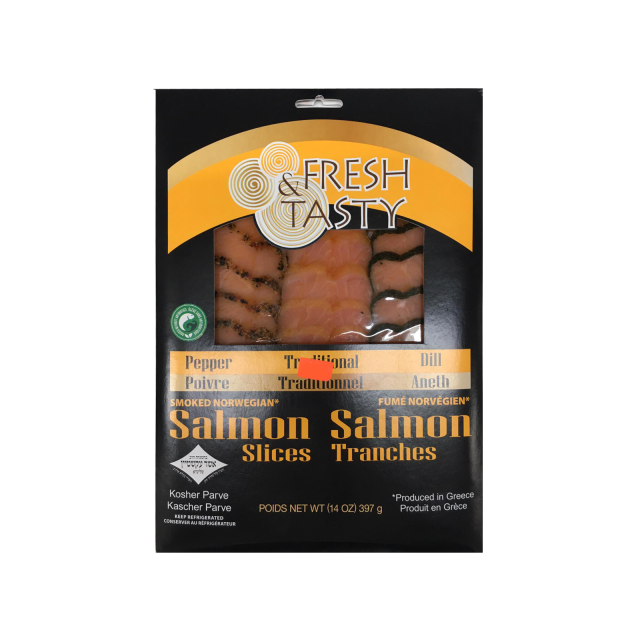 Fresh & Tasty  Salmon Slices Tranches - 14 0Z-308-551-10