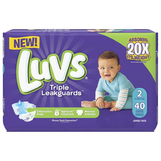 Luvs Triple Leakguards Diapers Size 2 -  40 Ct-05-647-11