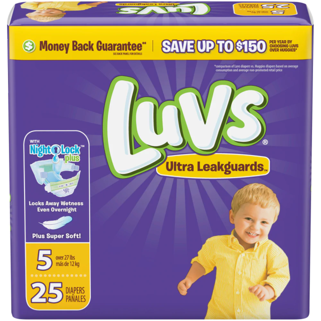 Luvs Triple Leakguards Diapers Size 5 - 25 Ct-05-647-14