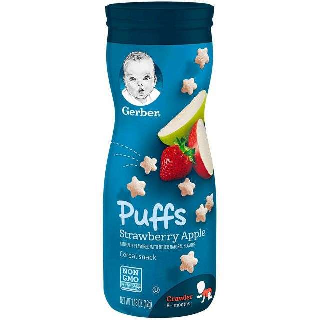 Gerber Puffs Strawberry Apple Cereal 1.48 Oz-MPD-711007