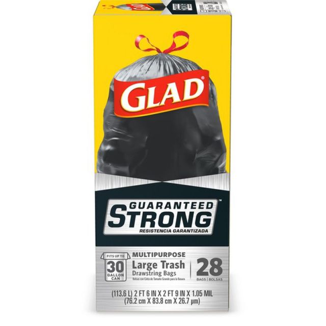 Glad Large Drawstring Trash Bags 30 Gal 28 Ct-232-583-04