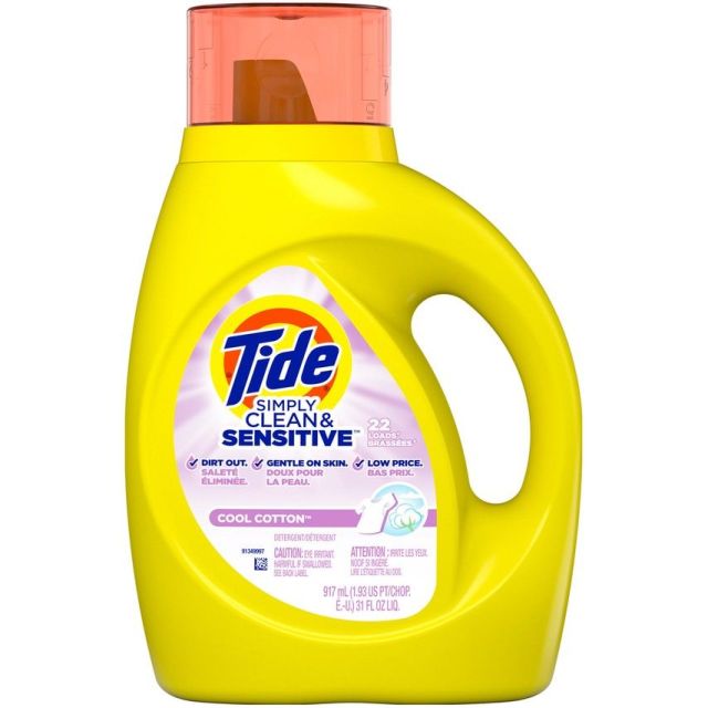 Tide Simply Clean & Sensitive Liquid Detergent,Cool Cotton  31 oz-232-788-39