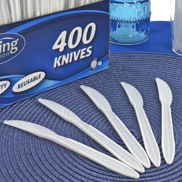 Dining Collection Knives (Box) - White Plastic - 400 ct-232-566-20