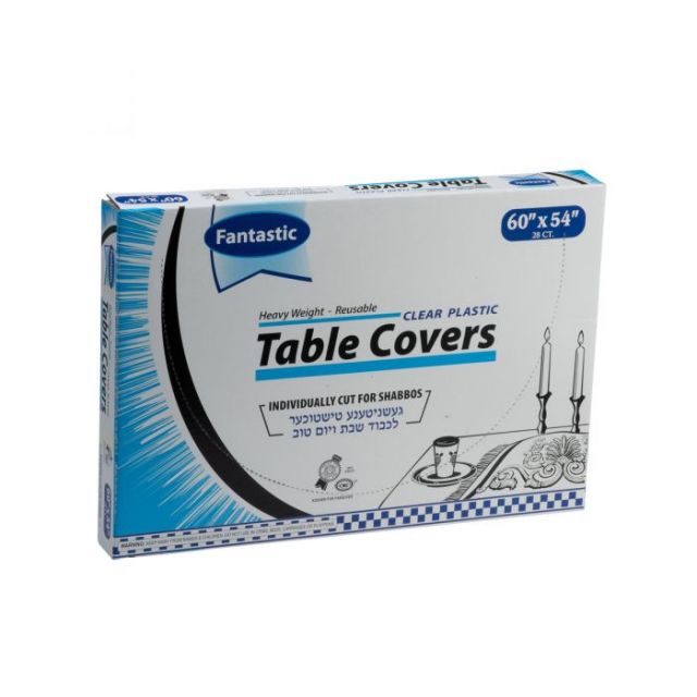 Fantastic Heavy Weight Table Covers - 60" x 54" - Clear - 28 Count-FFP-F6054