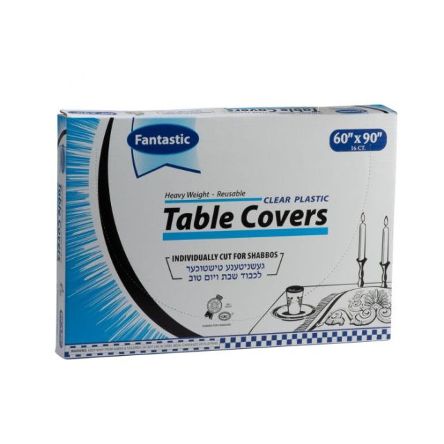 Fantastic Heavy Weight Table Covers - 60" x 90" - Clear - 16 Count-232-556-21