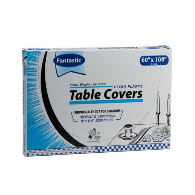 Fantastic Heavy Weight Table Covers - 60" x 108" - Clear - 13 Count-232-556-22