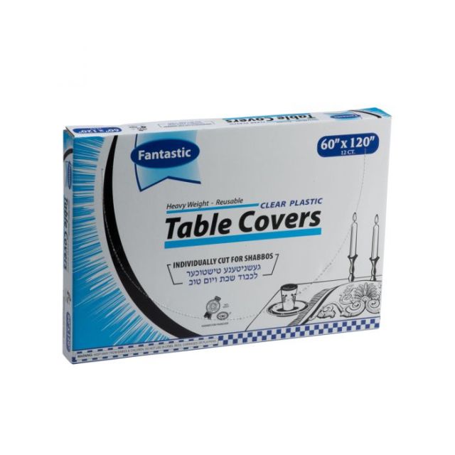 Fantastic Heavy Weight Table Covers - 60" x 120" - Clear - 12 Count-232-556-23