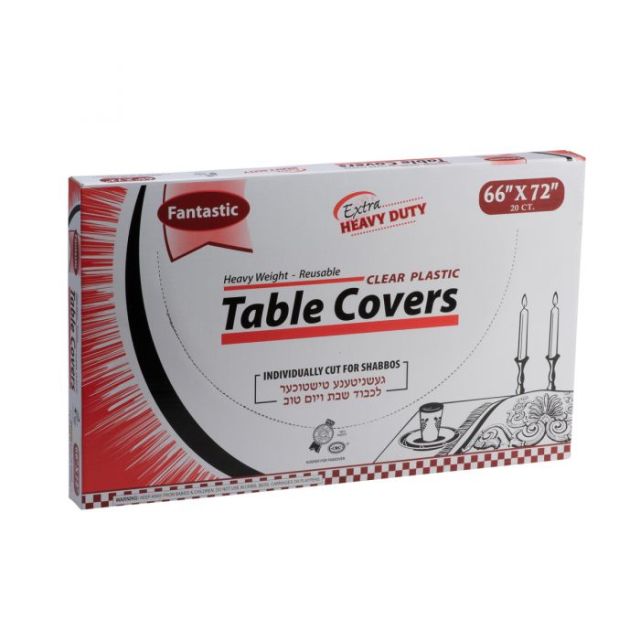 Fantastic Extra Heavy Duty Table Covers - 66" x 72" - Clear - 20 Count-232-556-25